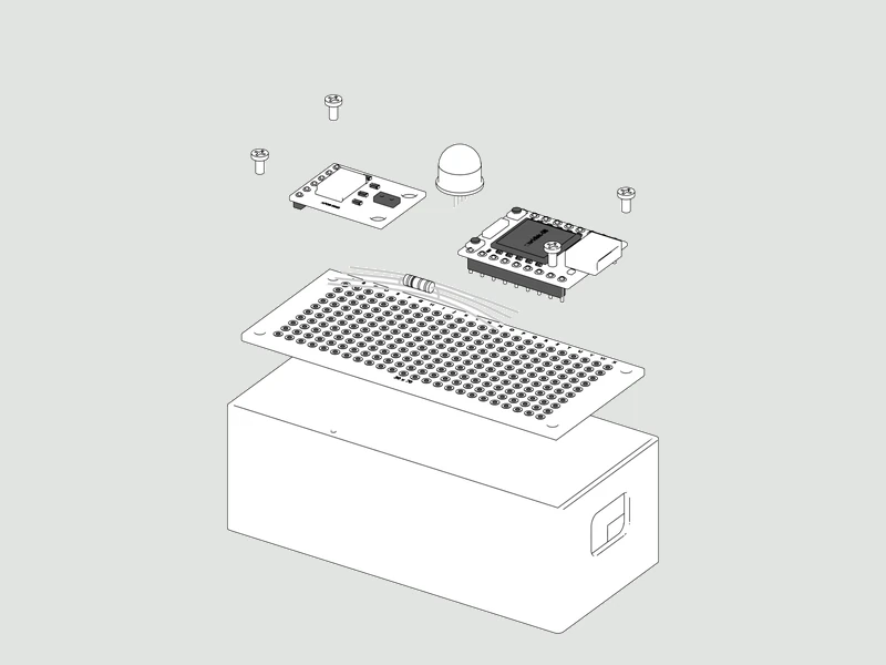 Gesten-Bit · Explosionsansicht in Line Art